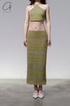 SWAYING/KNIT gradient straight long skirt SW23SS3B04 gradient green PS62